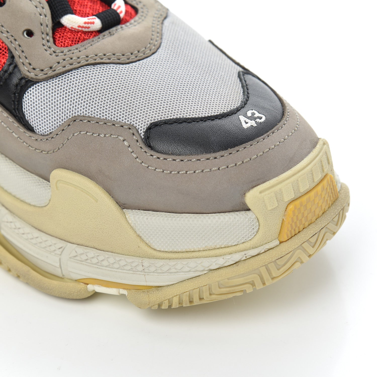 Balenciaga Mesh Nubuck Mens Triple S Sneakers 43 Bleu Gris Rouge 10 of 19