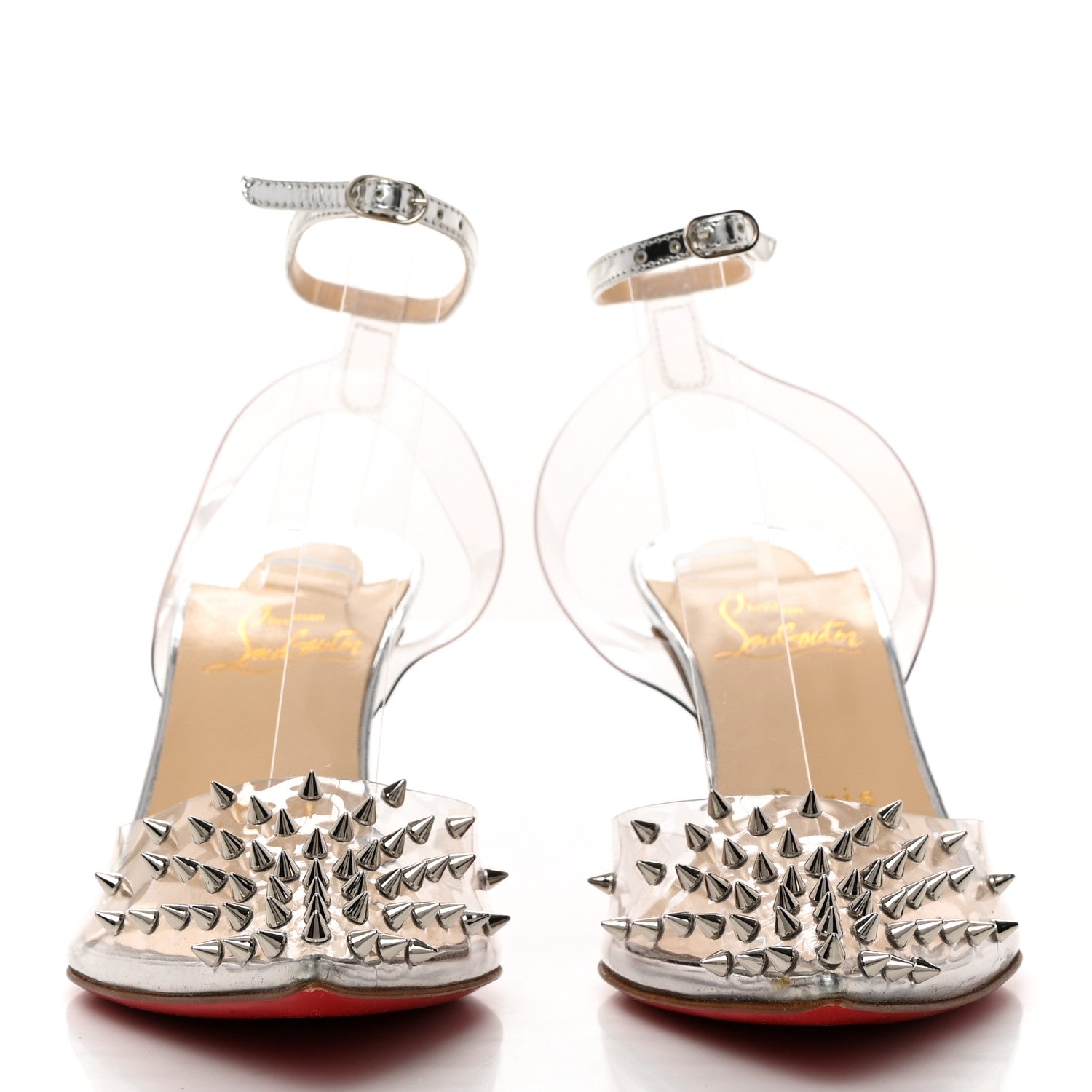 Christian Louboutin PVC Specchio Spikoo 70 Pumps 35 Light Gold 2 of 10