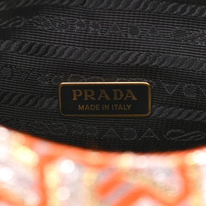 Prada Broccato Mini Re-Edition 2000 Bag Arancio Twist 6 of 12