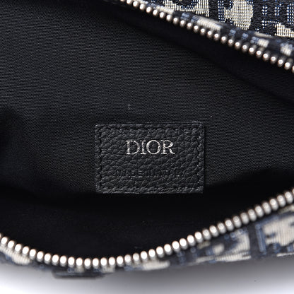 Christian Dior Oblique Mens Saddle Bag Blue 7 of 10