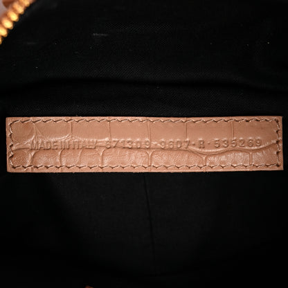 Balenciaga Extra Supple Calfskin Crocodile Embossed Le Cagole Shoulder Bag XS Nude Beige 8 of 11