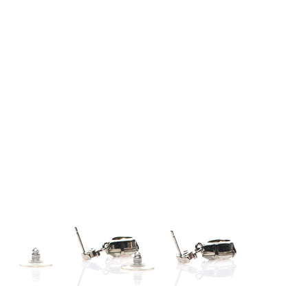 Chanel Crystal CC Tear Drop Earrings Silver 3 of 3