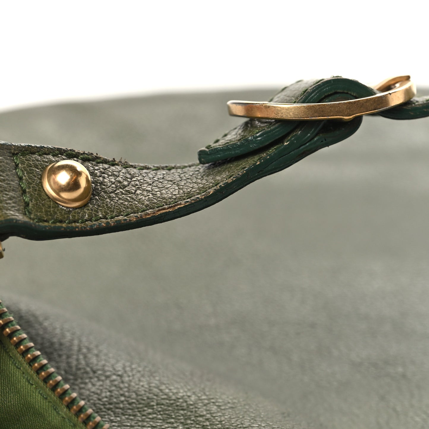 Leather Small Blondie Hobo Green