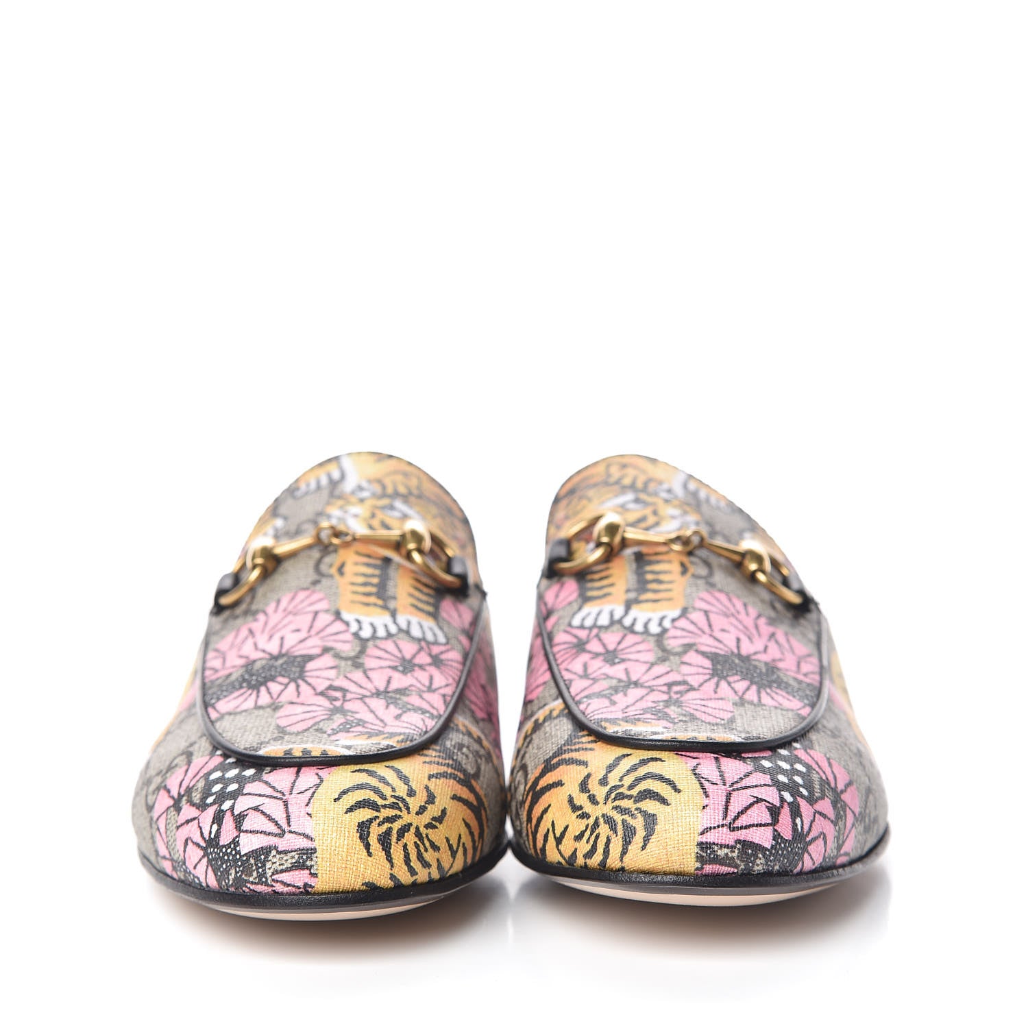 Gucci GG Supreme Monogram Bengal Womens Princetown Slippers 36.5 Beige Crop Pink 2 of 9