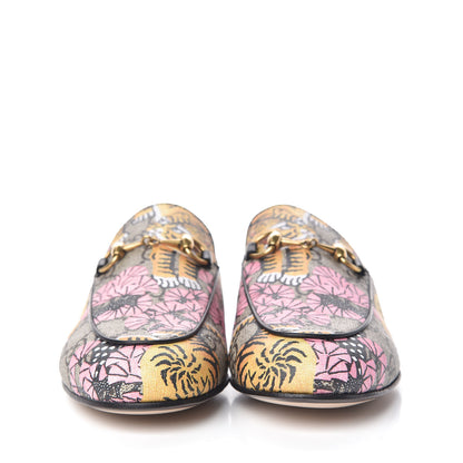 Gucci GG Supreme Monogram Bengal Womens Princetown Slippers 36.5 Beige Crop Pink 2 of 9