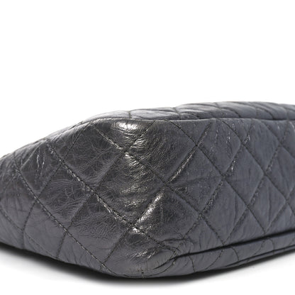 Chanel Metallic Aged Calfskin Quilted Large Reissue Camera Case Dark Silver 16 of 19