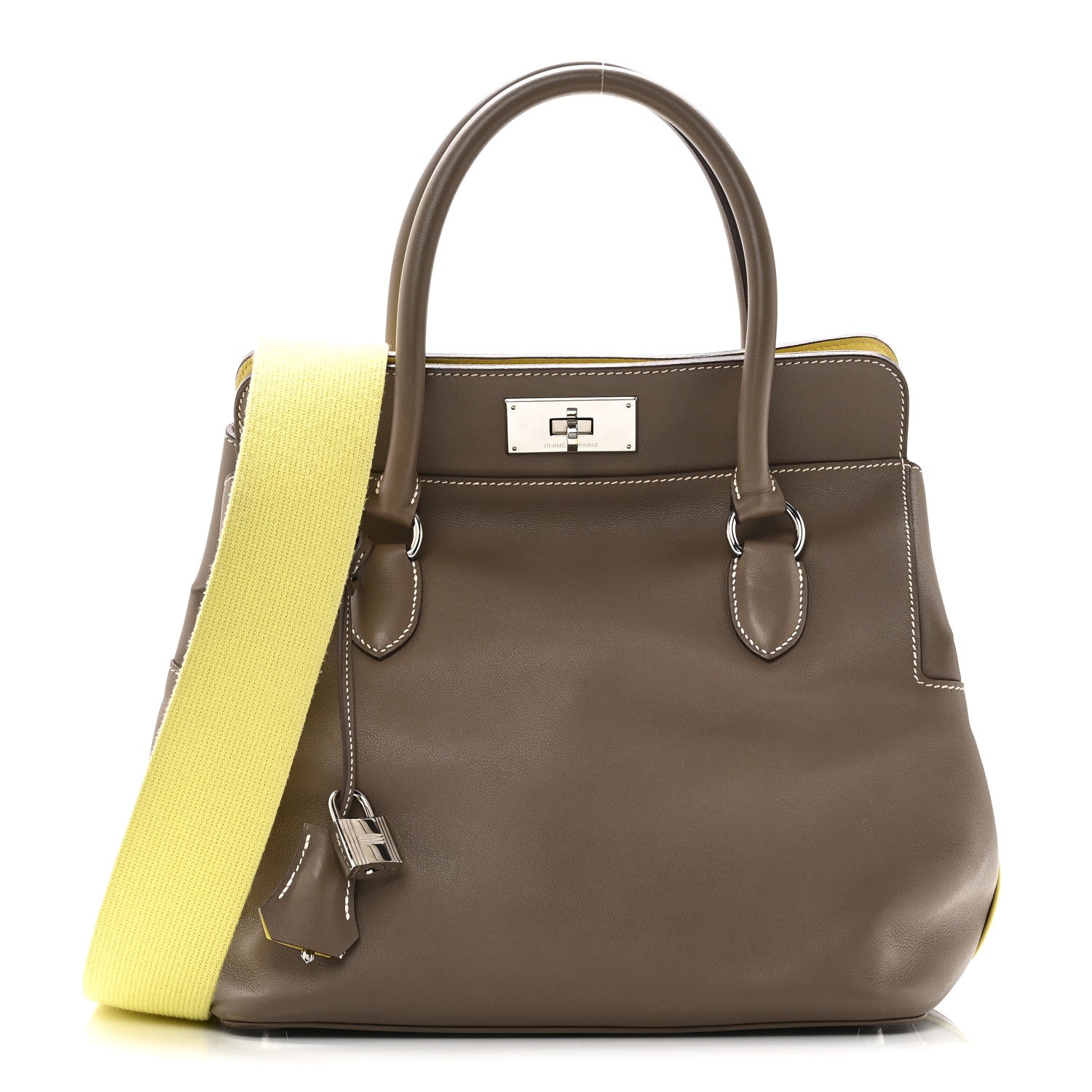 Hermes Swift Verso Toolbox 26 Etoupe Lime 1 of 11