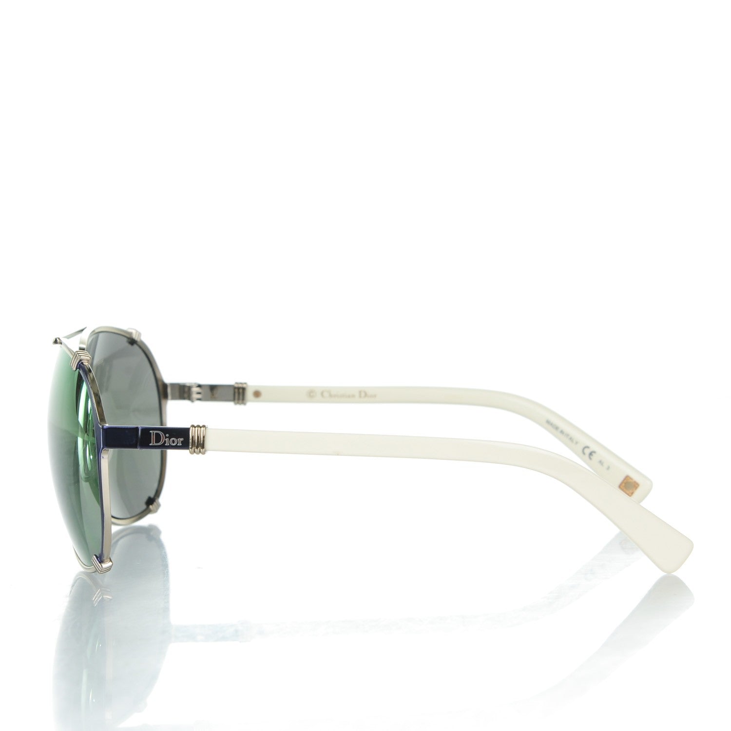 Christian Dior Chicago 2 Mirrored Aviator Sunglasses White Purple 2 of 6