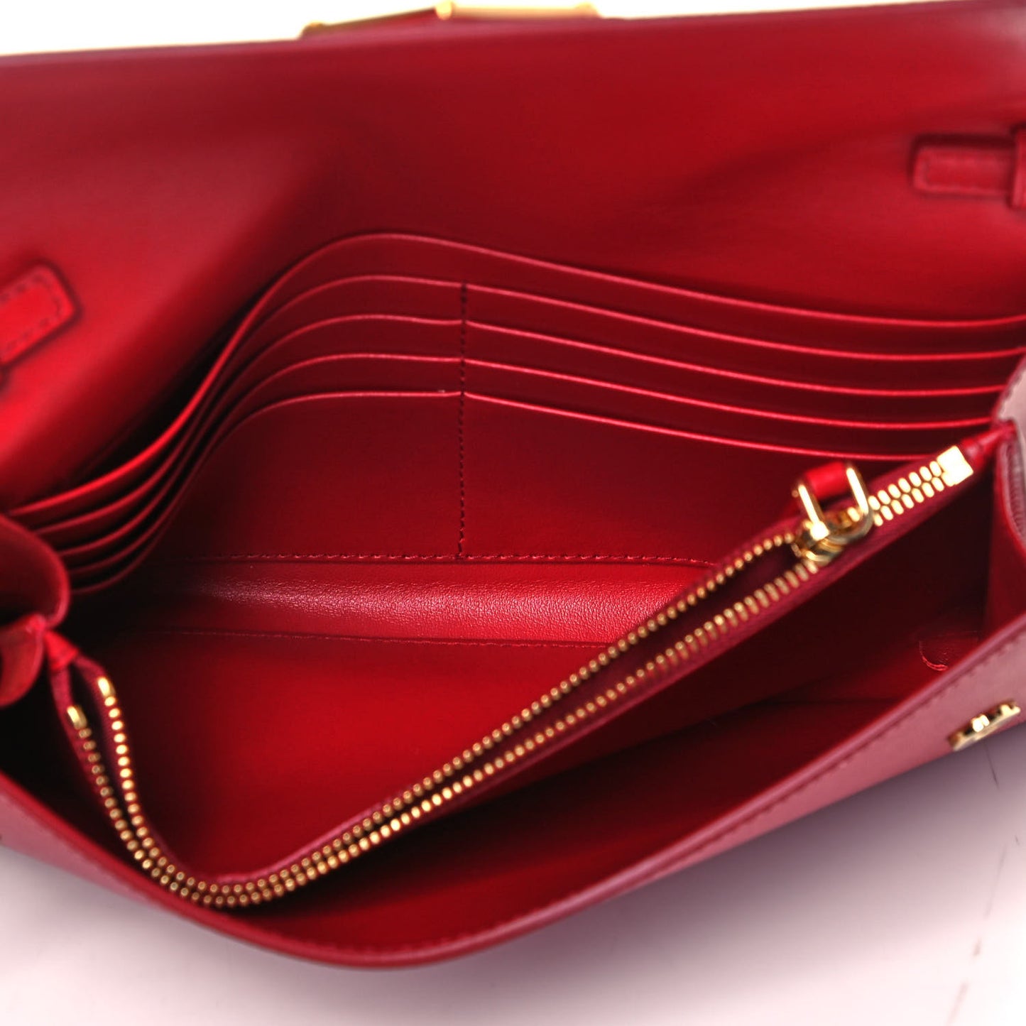 Saffiano Wallet With Shoulder Strap Fuoco