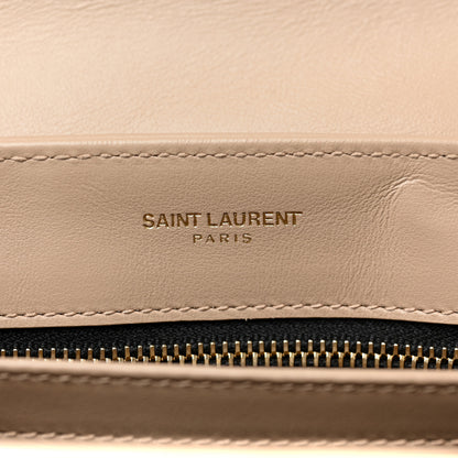 Saint Laurent Calfskin Y Quilted Monogram Toy Loulou Crossbody Bag Dark Beige 8 of 9