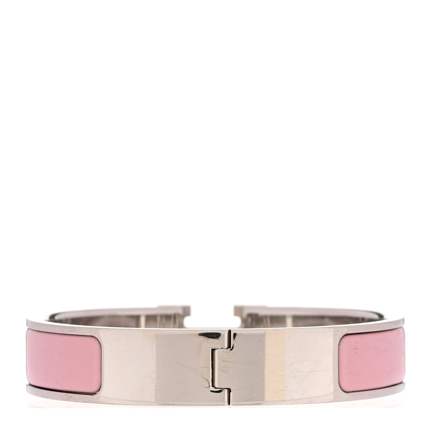 Hermes Enamel Narrow Clic Clac H Bracelet PM Rose Dragee 3 of 5