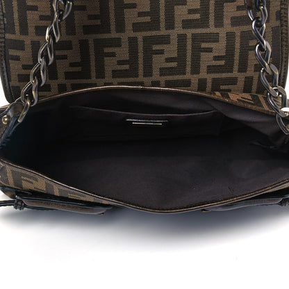 Fendi Zucca B Bis Flap Bag Tobacco Castagna 4 of 8