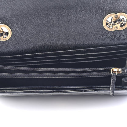 Chanel Patent Goatskin Quilted Small CC Eyelet Wallet On Chain WOC Black 4 of 9