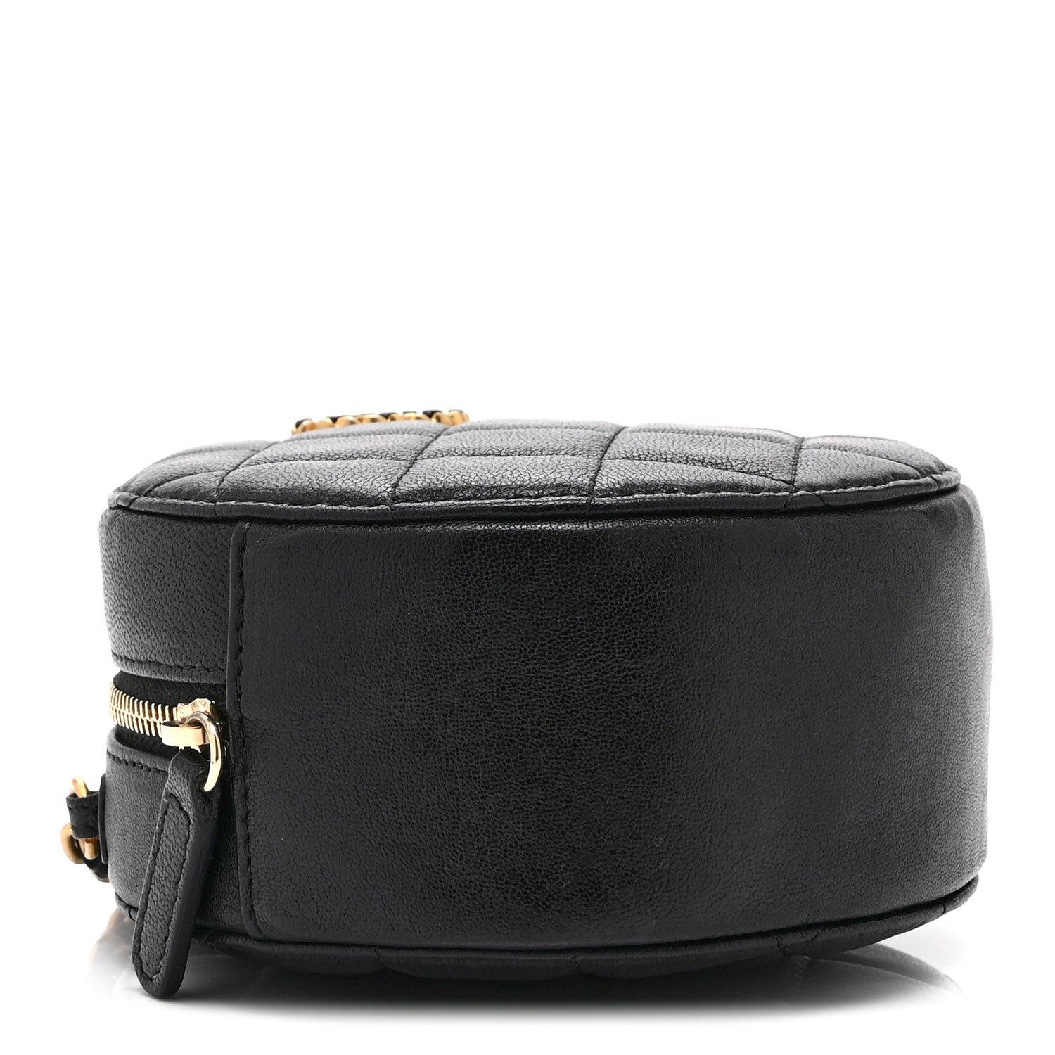 Chanel Goatskin Quilted Chanel 19 Round Clutch With Chain Black Black 4 of 11