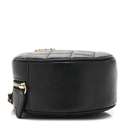 Chanel Goatskin Quilted Chanel 19 Round Clutch With Chain Black Black 4 of 11