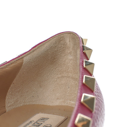 Valentino Garavani Pebbled Calfskin Rockstud Ballerina Flats 37 Deep Cyclamin 9 of 9