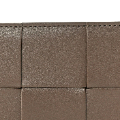 Bottega Veneta Nappa Intreccio Cassette Credit Card Holder Taupe Grey 7 of 8