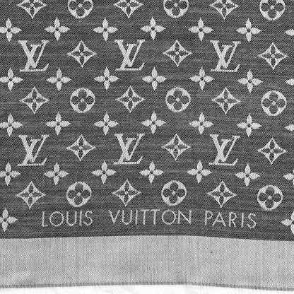 Louis Vuitton Wool Silk Monogram Denim Shawl 3 of 7