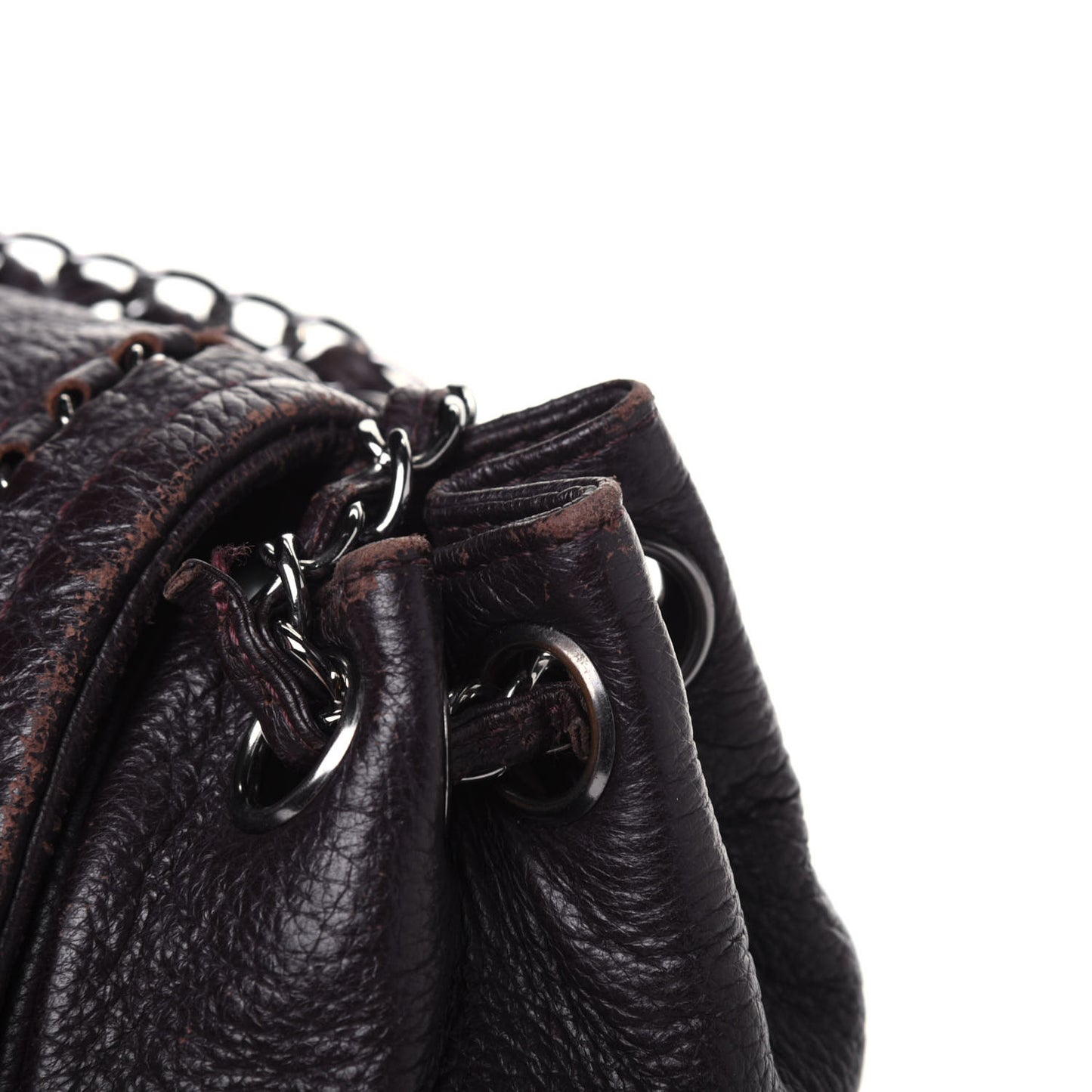 Metallic Deerskin Luxe Ligne Flap Black