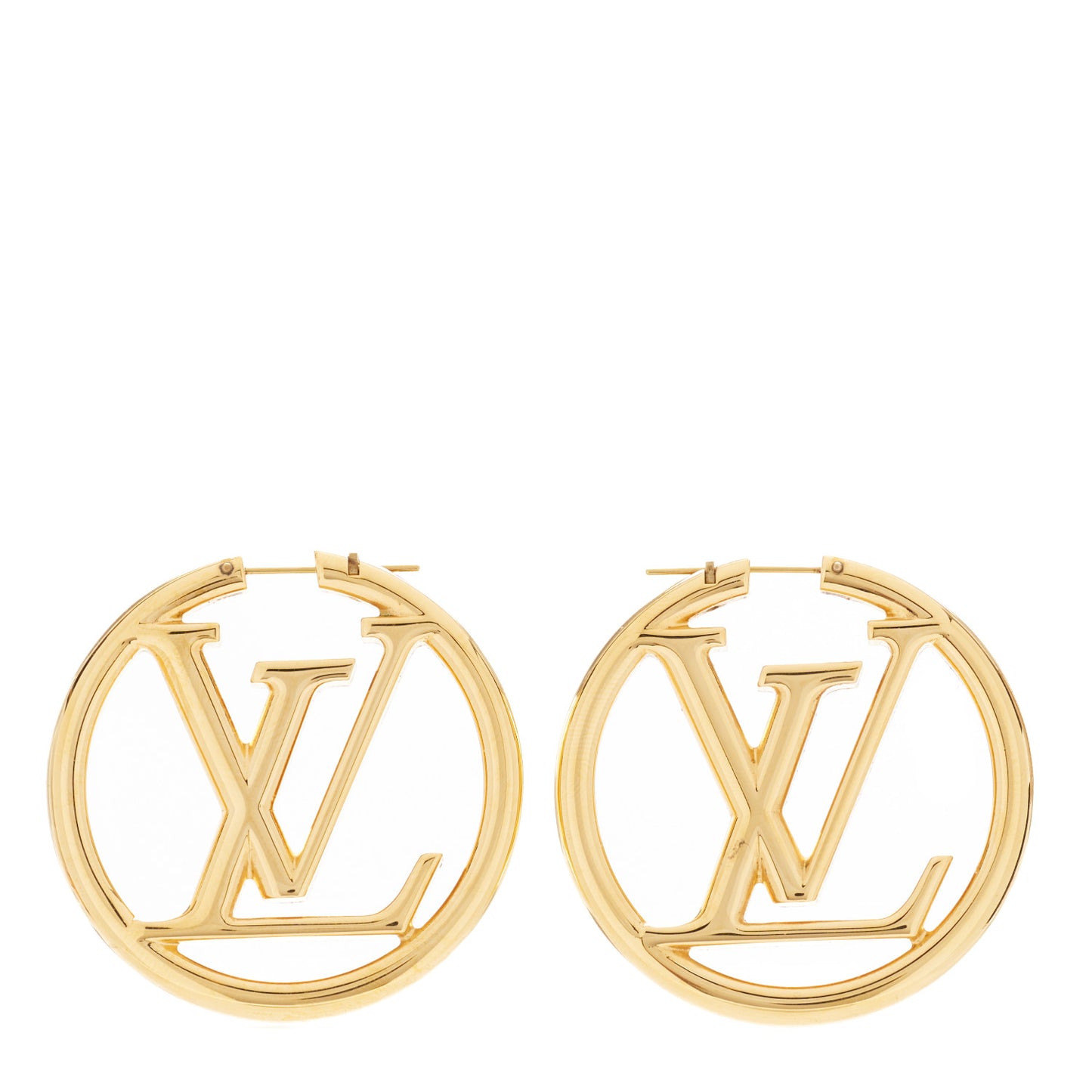 Metal Louise Hoop Earrings Gold