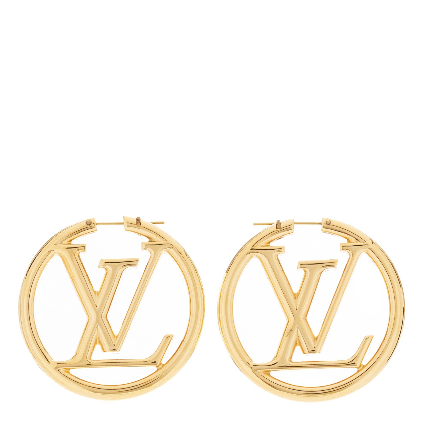 Louis Vuitton Metal Louise Hoop Earrings Gold 1 of 5