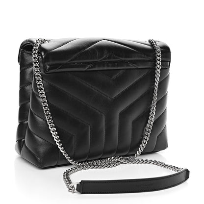 Saint Laurent Calfskin Y Quilted Monogram Small Loulou Chain Satchel Black 3 of 10