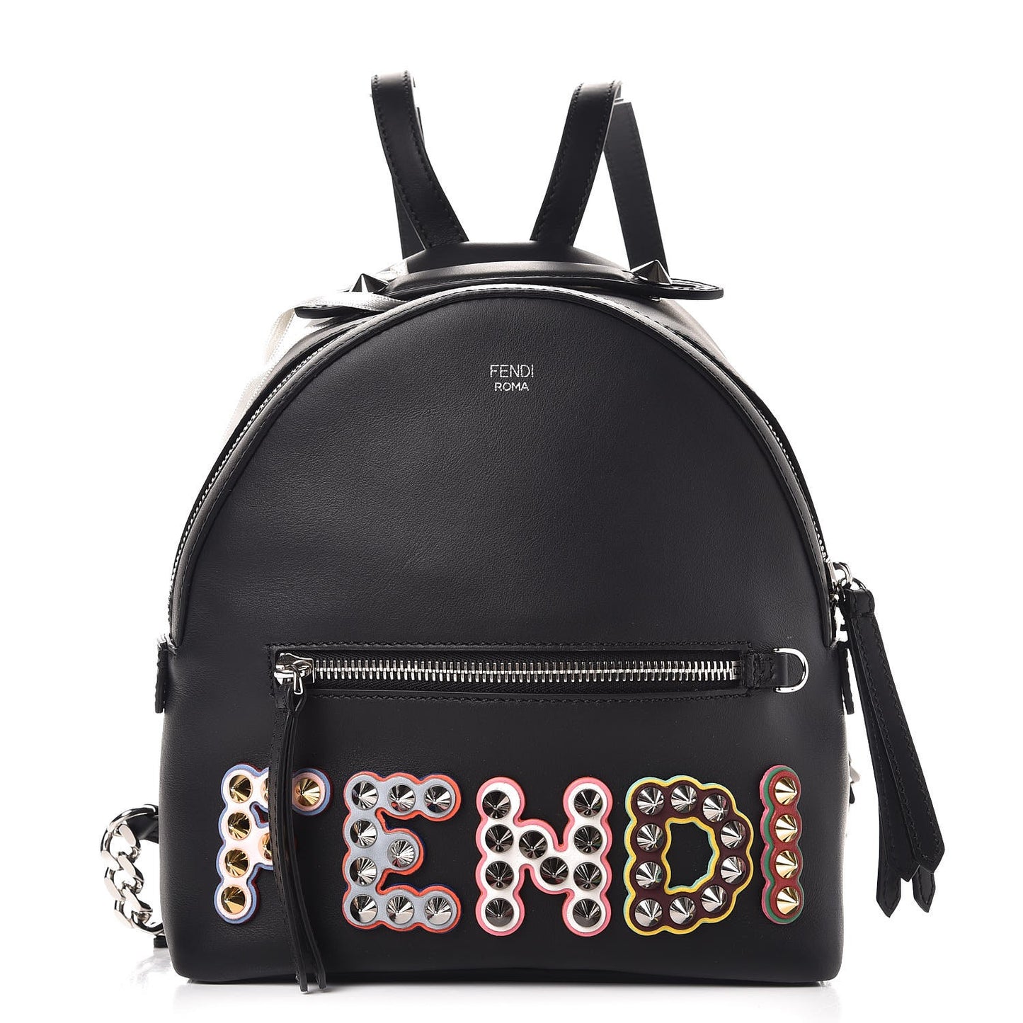 Vitello Century Fun Fair Metal Studded Mini Backpack Black Multicolor