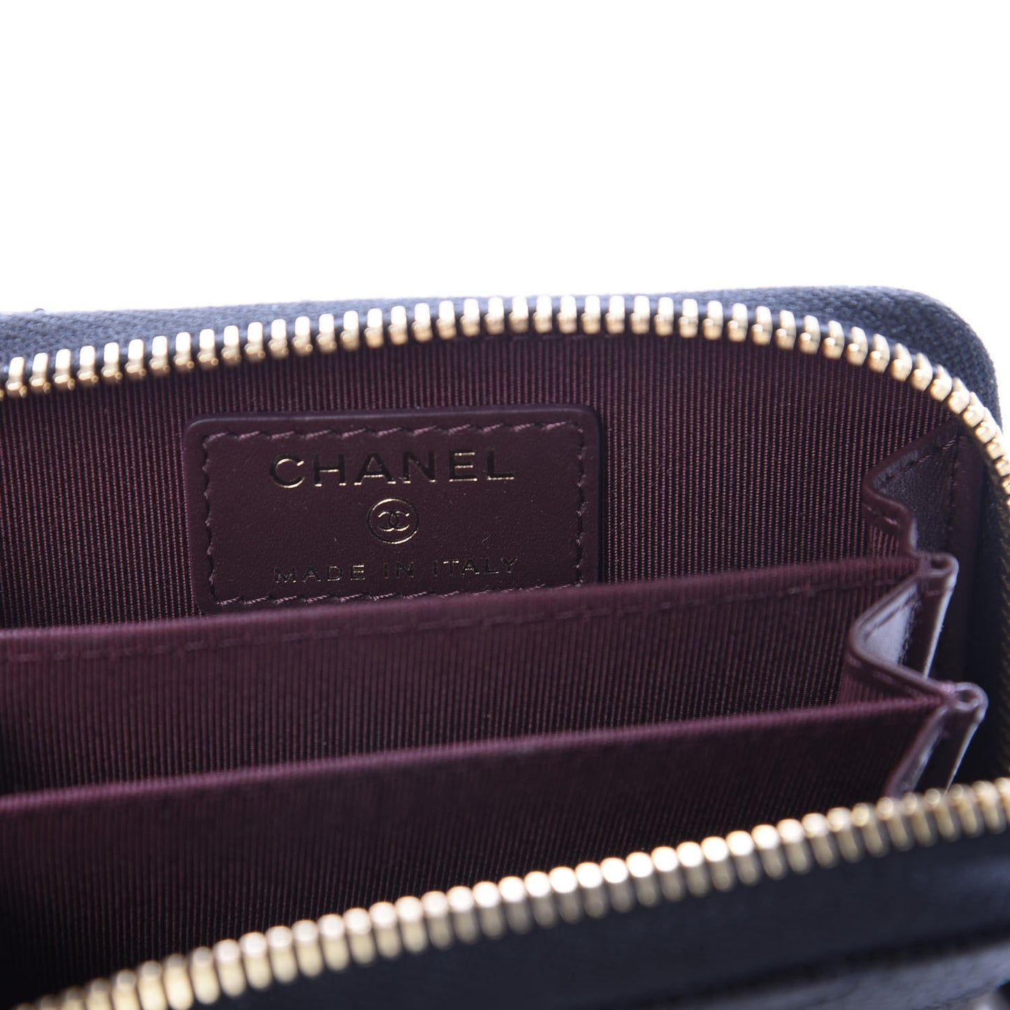 Caviar Quilted Zip Coin Purse Black