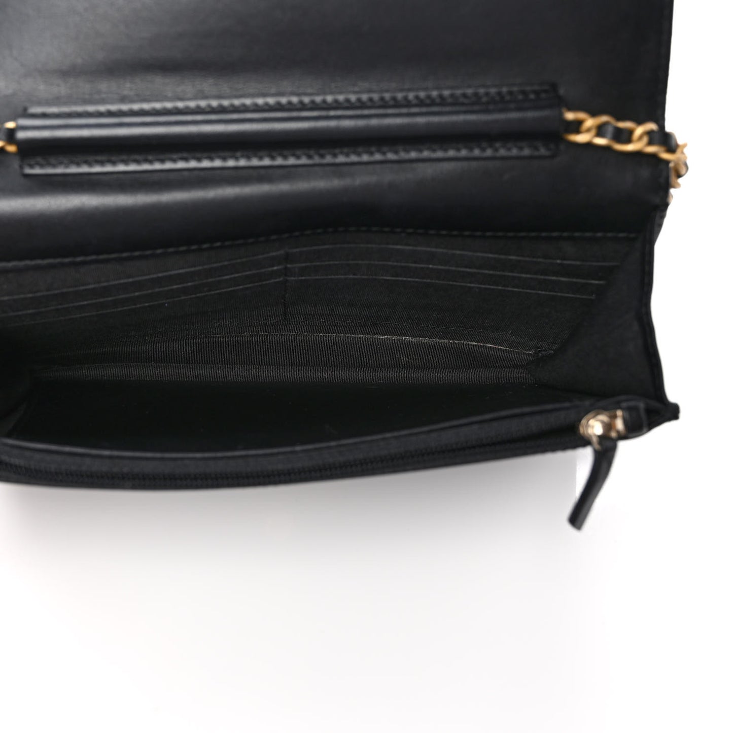 Caviar Quilted CC Filigree Wallet On Chain WOC Black