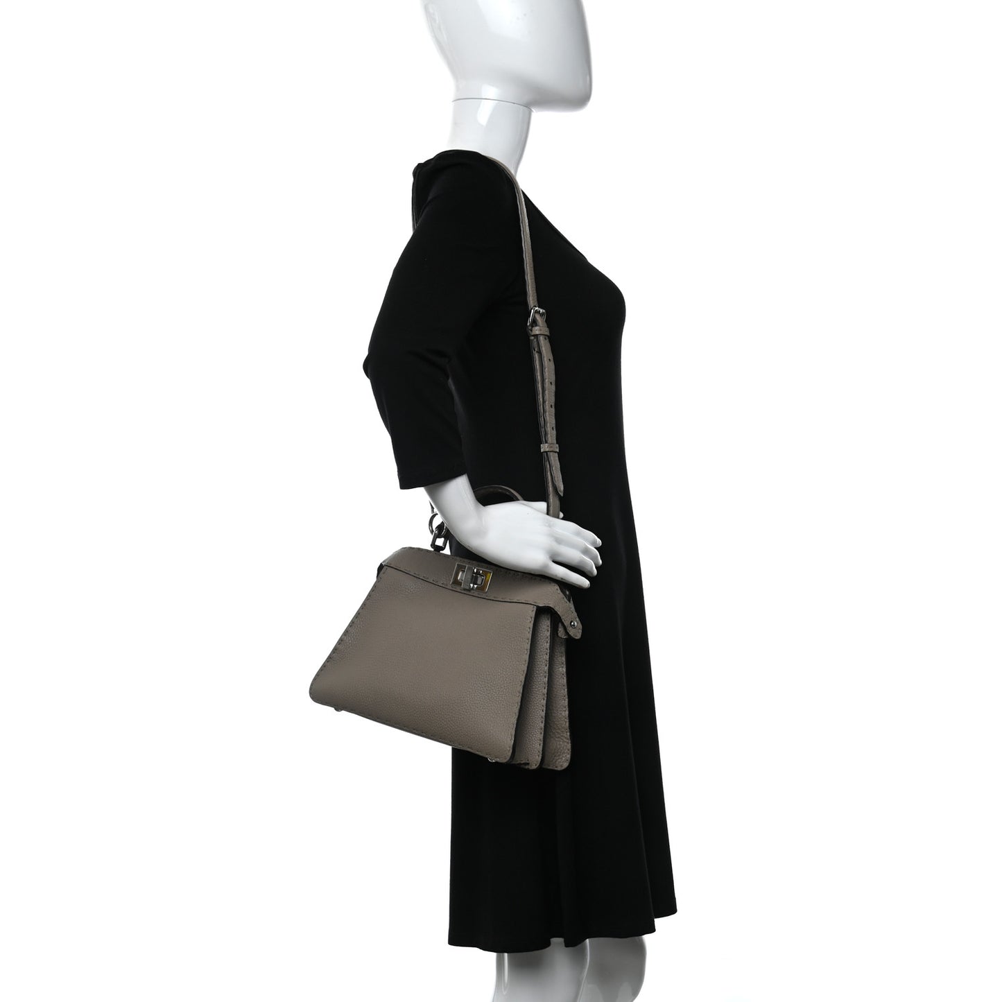 Cuoio Romano Selleria Chamois Small Peekaboo I SEE U Satchel Corda Camelia Cipria