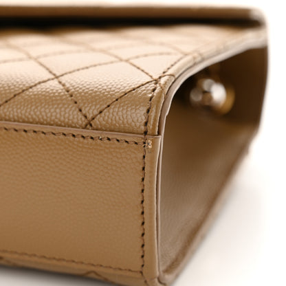 Saint Laurent Grain De Poudre Textured Mixed Matelasse Medium Triquilt Monogram Satchel Old Oil 12 of 12