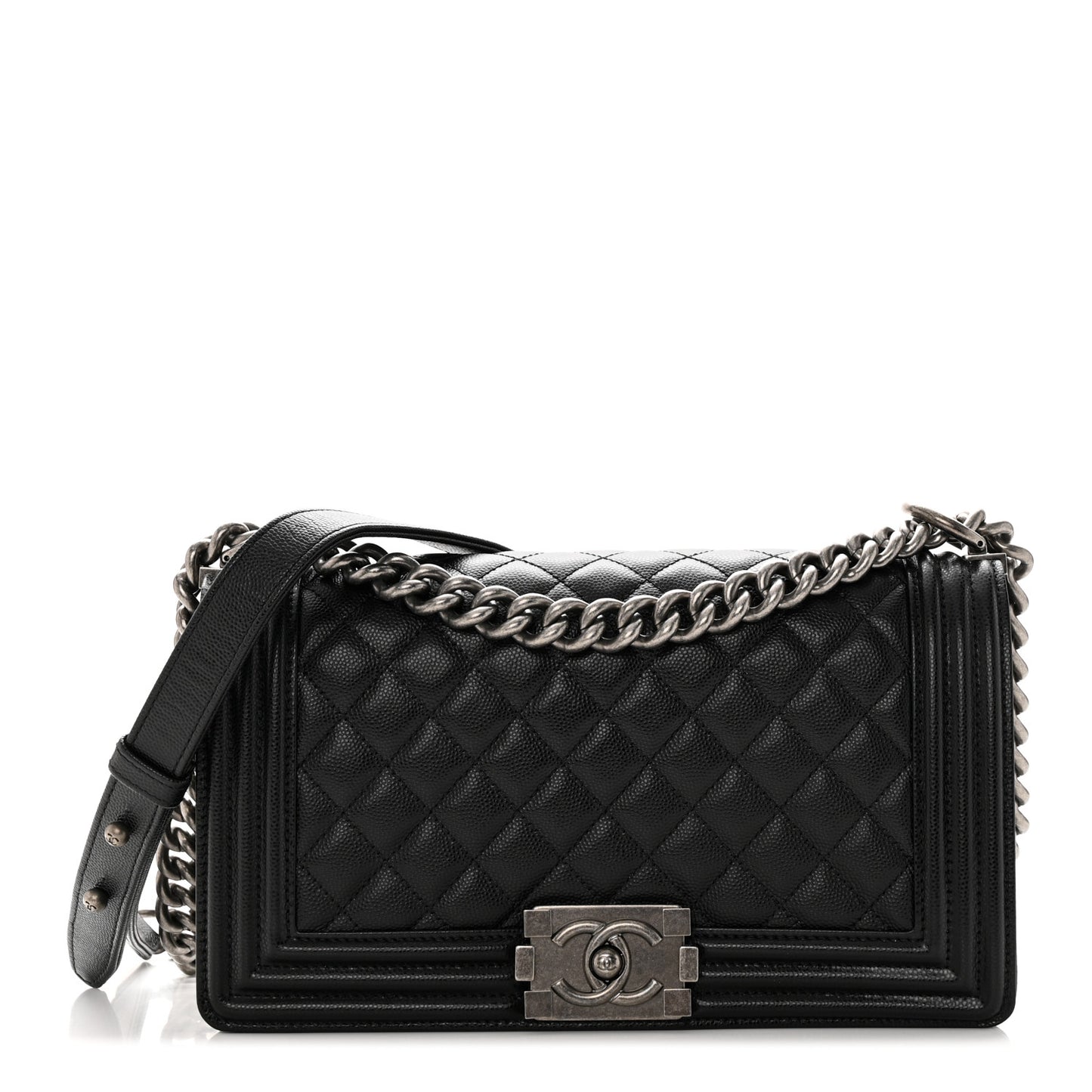 Caviar Quilted Medium Boy Flap Black
