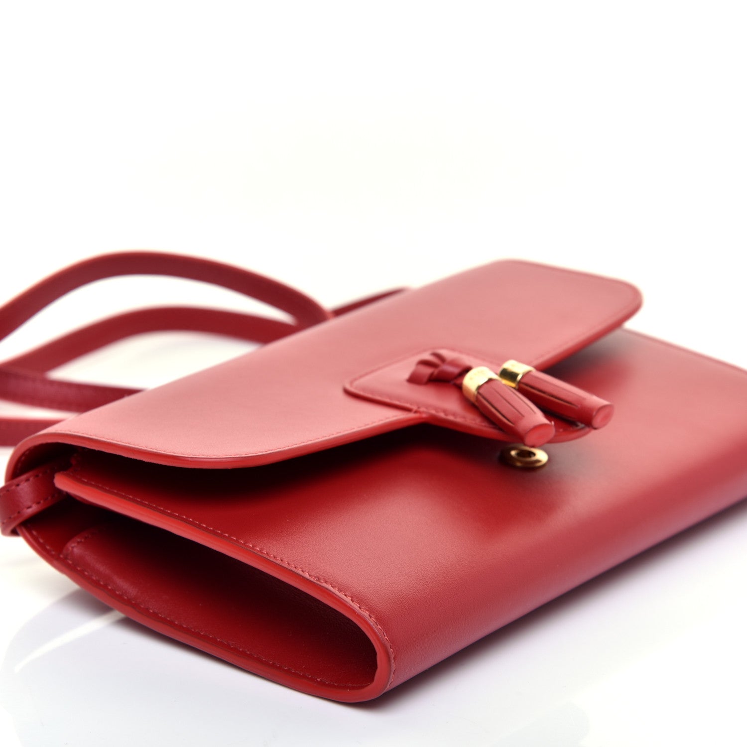 Celine Smooth Calfskin Tassels Wallet On Strap Red 6 of 9
