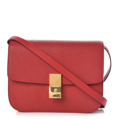 Celine Goatskin Medium Classic Box Flap Bag Carmin 1 of 9