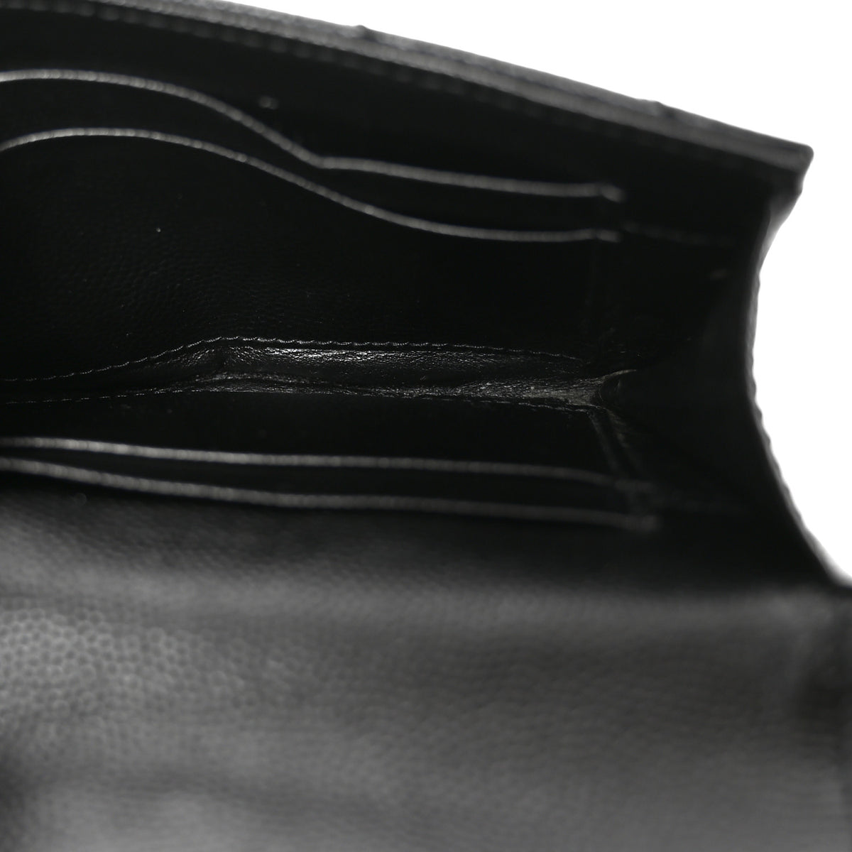 Saint Laurent Grain De Poudre Matelasse Chevron Small Monochrome Monogram Envelope Wallet Black 5 of 6