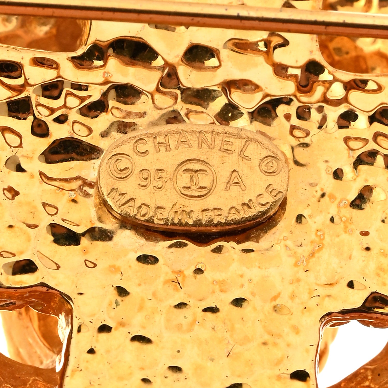 Chanel Pearl CC Cross Brooch Gold 3 of 4