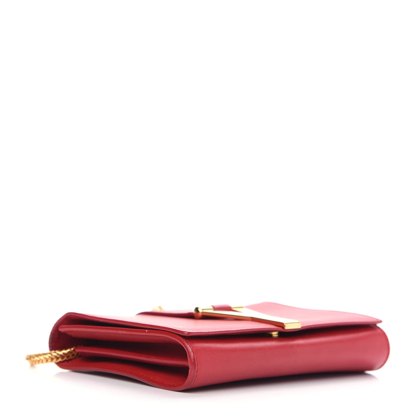 Calfskin Classic Y Ligne Chain Wallet Red
