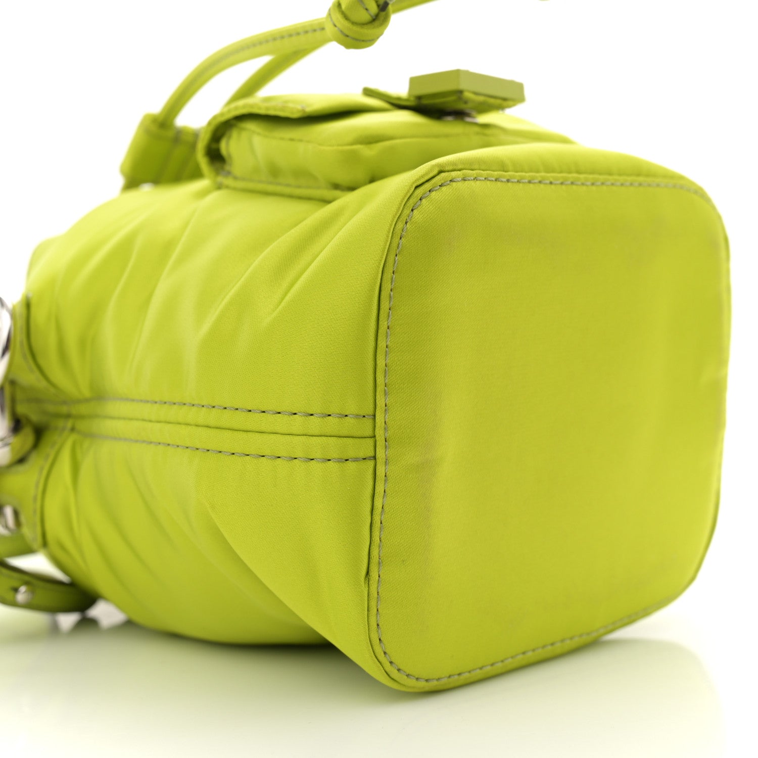 Fendi Nylon Ninfa Vitello King Cuoio Mini Mon Tresor Bucket Bag Wasabi 9 of 10