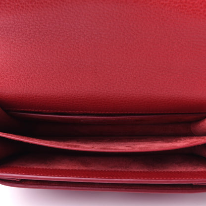 Saint Laurent Grained Calfskin Medium Monogram Sunset Satchel Red 3 of 4