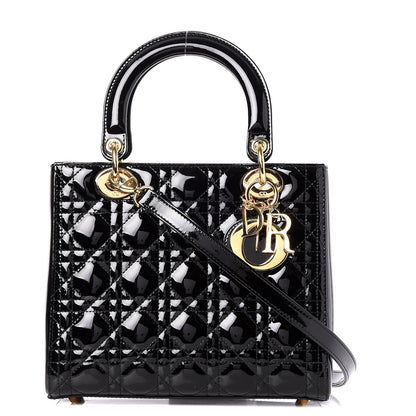 Christian Dior Patent Cannage Medium Lady Dior Black 1 of 7