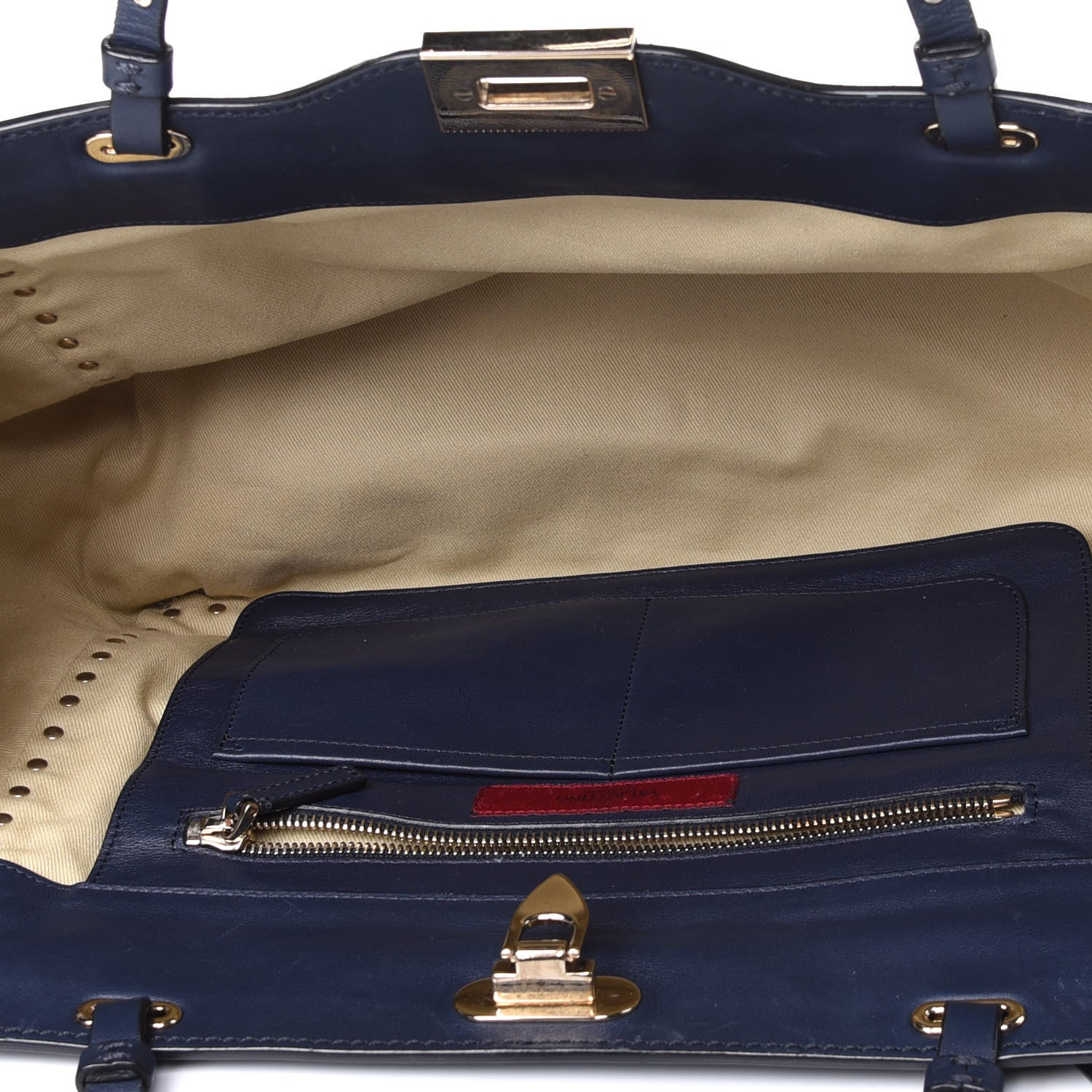 Valentino Garavani Vitello Medium Rockstud Tote Marine 4 of 5