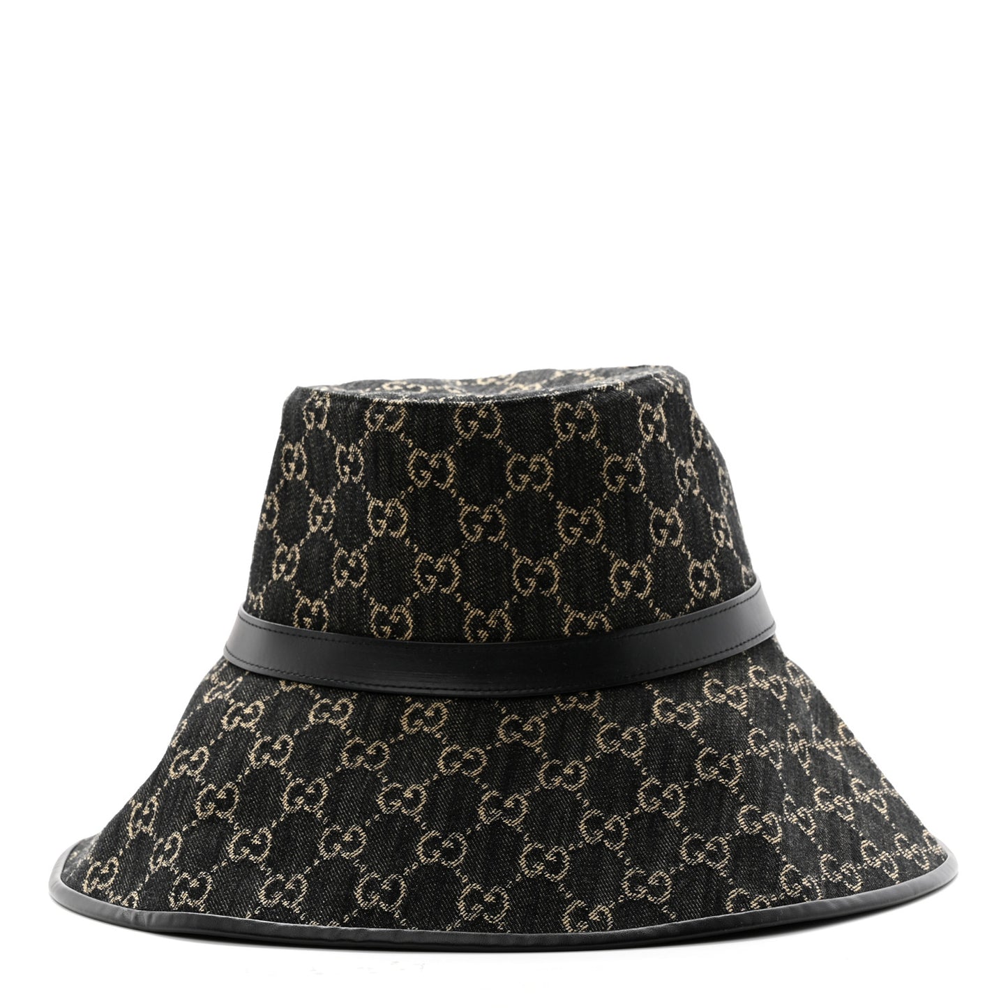 Monogram Wide Brim Hat M Black