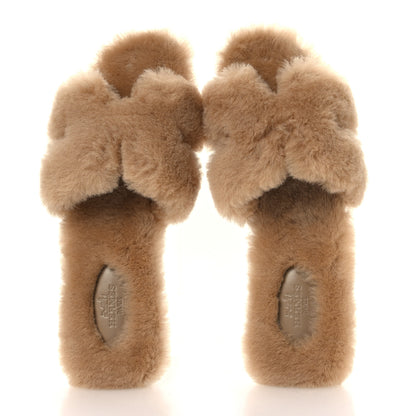 Hermes Woolskin Oran Sandals 39 Naturel 2 of 10