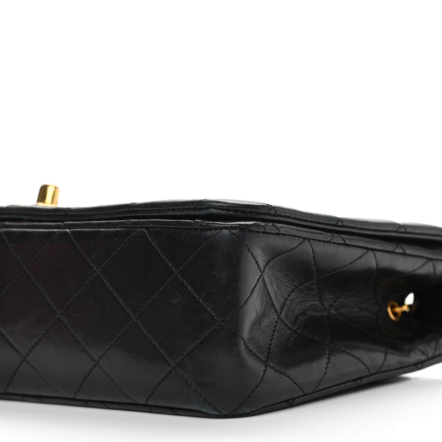 Lambskin Quilted Small Single Flap Black