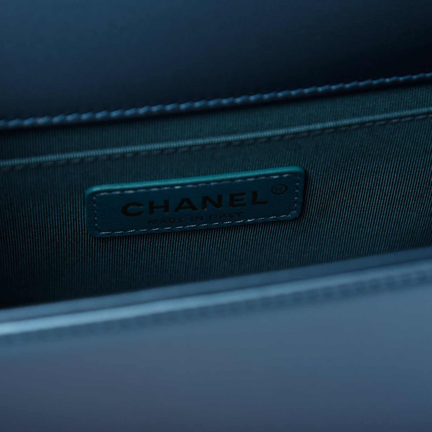 Chanel Metallic Calfskin Quilted Medium Boy Flap Blue 6 of 11