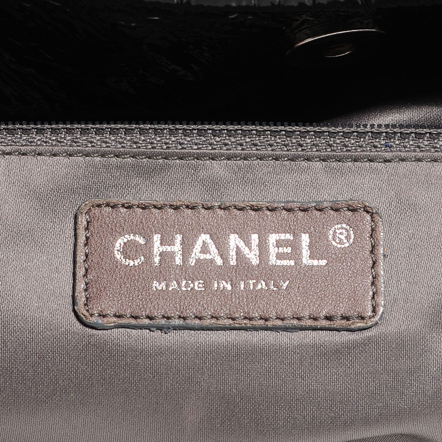 Chanel Vinyl Graphic Edge Tote Black 7 of 7