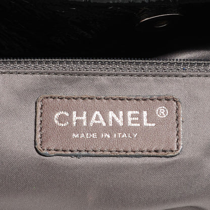 Chanel Vinyl Graphic Edge Tote Black 7 of 7