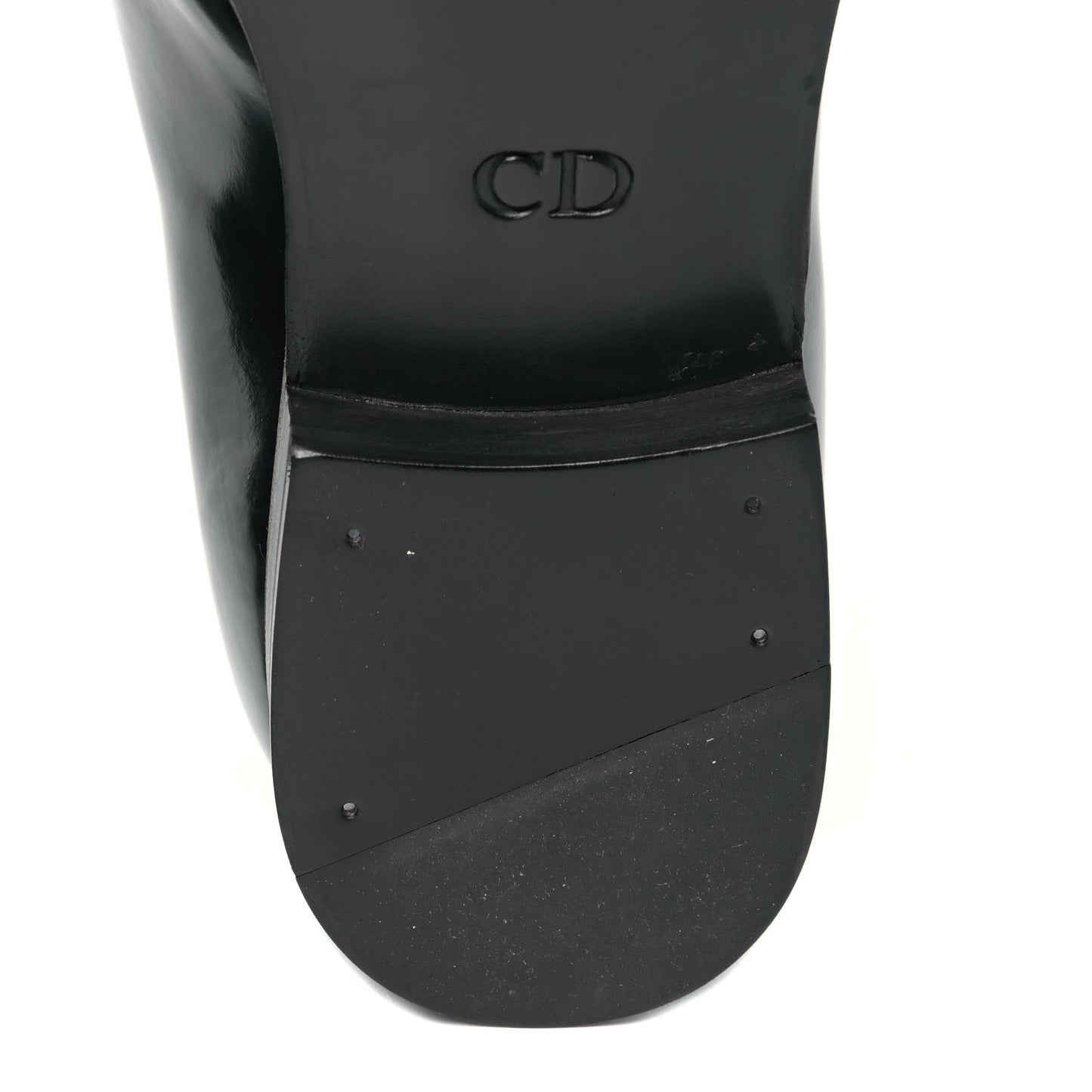 Polished Calfskin Mens Derby Shoe 44 Black