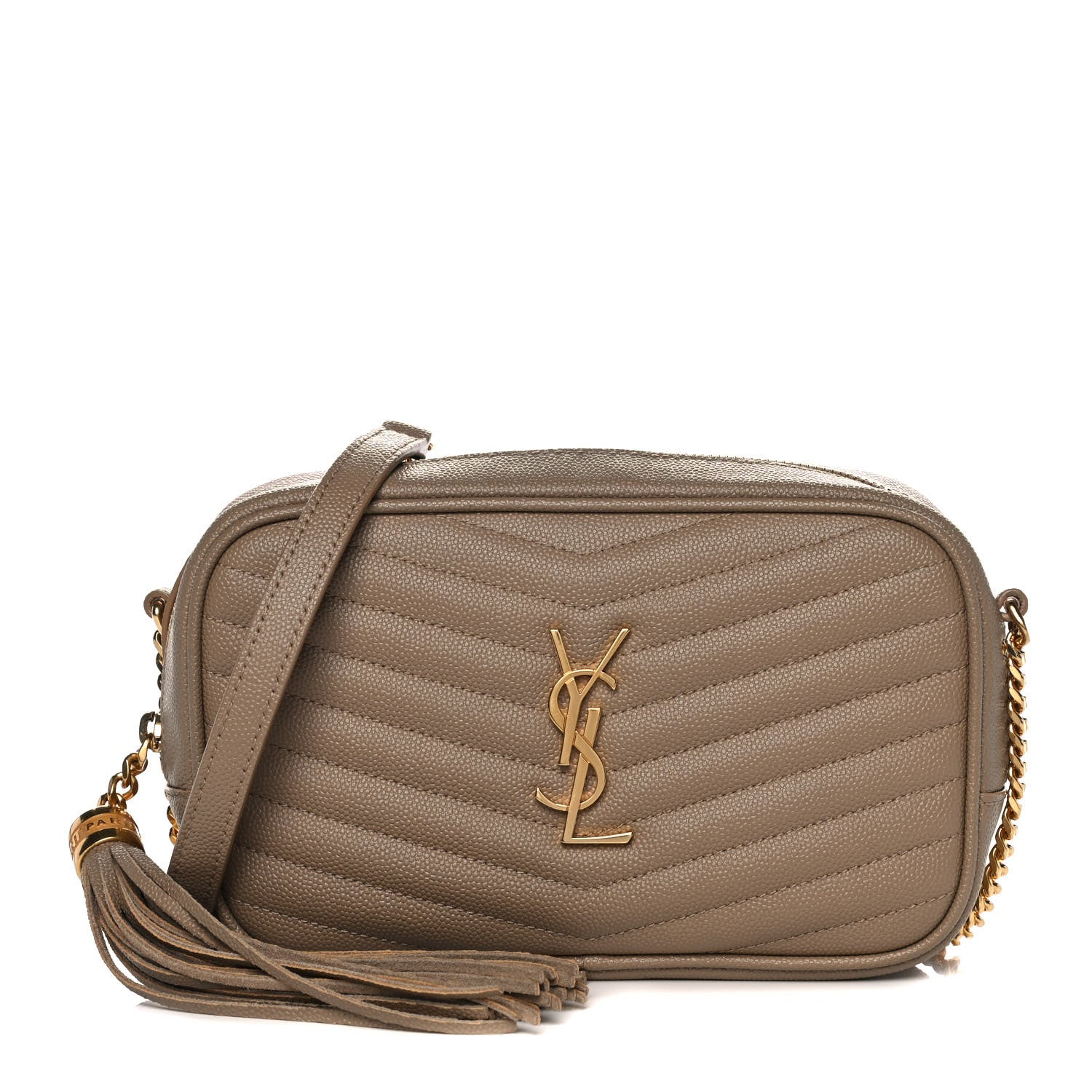 Saint Laurent Grain De Poudre Matelasse Monogram Mini Lou Camera Bag Gold Sand 1 of 12