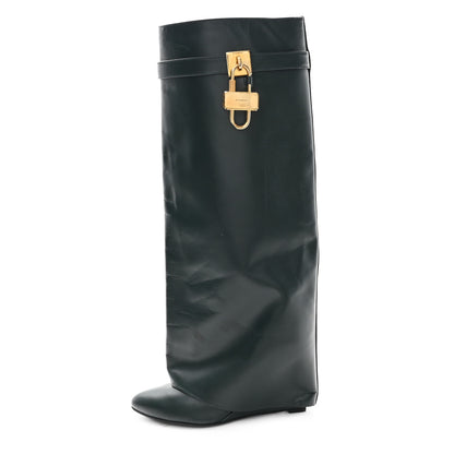Givenchy Calfskin Shark Lock Pant Boots 38.5 Green 1 of 10